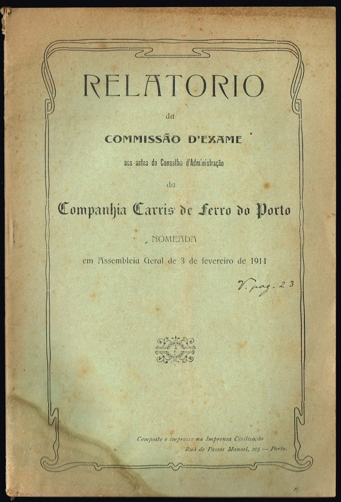 Realtorio (...) COMPANHIA CARRIS DE FERRO DO PORTO